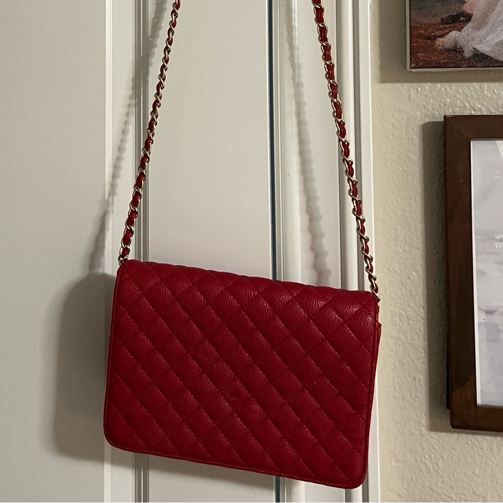 Beautiful Quilted Red Crossbody Bag